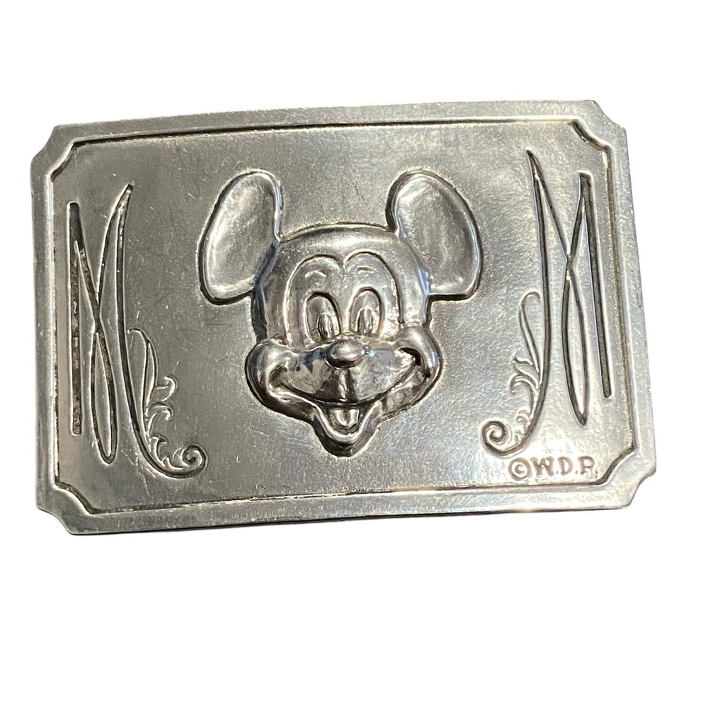 Vintage 1973 Disney Mickey Mouse Belt Buckle Al Shelton‎ Wyler Foundry USA